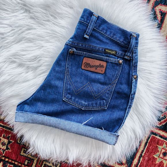 Wrangler Pants - WRANGLER VINTAGE HIGH WAIST DENIM SHORTS